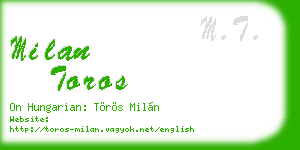 milan toros business card